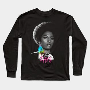 Say Hello Pam Grier Long Sleeve T-Shirt